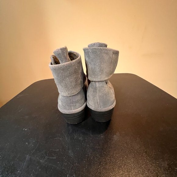 FLY London size 38  US 8 gray suede boot ruched look - Picture 11 of 14